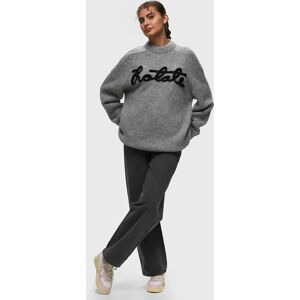 Knit Oversize Logo Jumper women Pullovers black grey en taille:XS