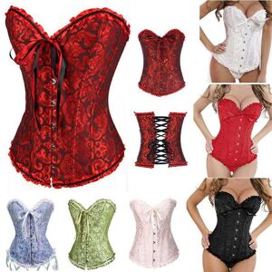 ztiansd11 Corset Bustier Corselet femmes grande taille Satin surbuste brodé G-string hauts Corset - Publicité