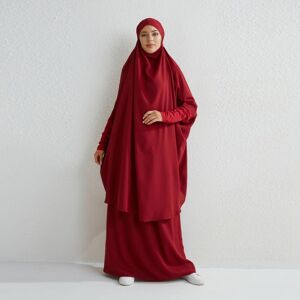 Lou Fashion LOU Ensembles musulmans deux pièces vêtements de prière à capuche longue chemises à manches smockées Hijab jupes Maxi amples taille élastique femmes Abaya ensembles - Publicité