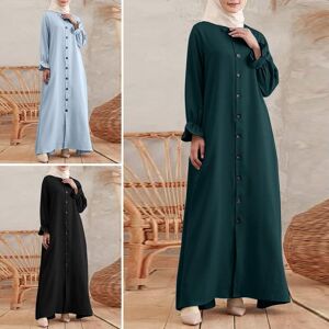 Robe longue Baggy musulmane pour femmes, Abaya, caftan, manches longues, couleur unie, surdimensionnée, Maxi, automne - Publicité