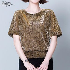 surwenyue Mode élégant brillant paillettes Blouse paillettes chemise hauts tunique femmes Blouses rouge noir brillant femmes Blouses grande taille 4XL 14081 - Publicité