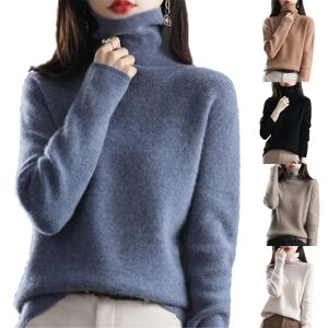 Pull en cachemire pour femmes, col haut, laine, hauts tricotés décontractés, veste chaude, automne hiver - Publicité