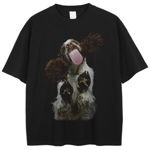 AKIN QUARTER 24 Streetwear drôle chien graphique unisexe T-Shirt coton T-Shirt unisexe hauts t-shirts été manches courtes T-Shirt - Publicité