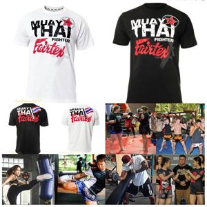 Muay Thai Fairtex T-Shirt Kick Boxing 3D Print Cotton Quick Dry Black Men Women Unisex Short Sleeve Round Neck MMA Mix Martial Art Fighting Training - Publicité