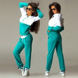 Straight Fire Fashion Costumes de sport deux pièces pour femmes, manteau à manches longues et pantalon épissé, ensembles féminins - Publicité