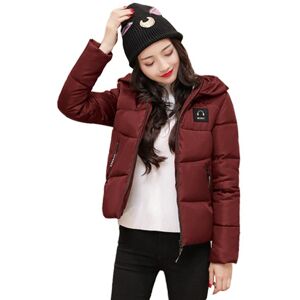 Veste en duvet de coton pour femme, manteau à capuche, manches longues, fermeture éclair, Slim, couleur unie, automne et hiver - Publicité