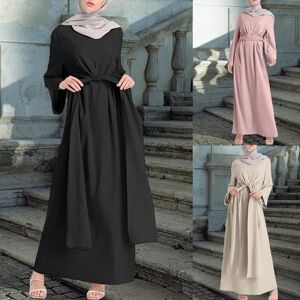 Robe longue en tissu turc pour femmes, en mousseline, couleur unie, douce, ample, une pièce, manches longues, élégante, surdimensionnée - Publicité