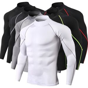 CANGHPGIN T-shirt de sport à manches longues pour hommes, col haut, Fitness, course à pied, pull extensible à séchage rapide - Publicité