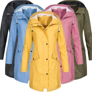 Little Spring Veste de pluie solide pour femmes, sweat à capuche d'extérieur, manteau Long imperméable, pardessus coupe-vent - Publicité
