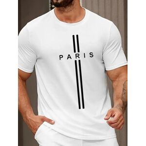 T-shirt à col ras du cou unisexe imprimé Paris, décontracté et confortable, vêtements unisexes pour les stations de vacances quotidiennes - Publicité