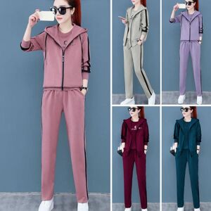 jiehengdongmao Ensemble manteau et pantalon pour femmes, couleur assortie, doux, épais, à capuche, manches longues, fermeture éclair, manchette élastique - Publicité