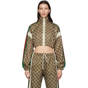 Gucci Blouson écourté à glissière et à G croisés - S - Publicité