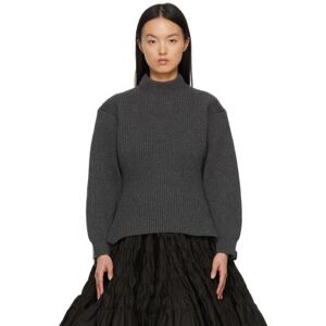 ALAÏA Pull gris en tricot côtelé de laine - FR 44 - Publicité