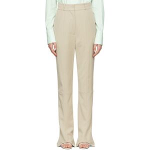 LOW CLASSIC Pantalon ajusté beige en laine - XS - Publicité