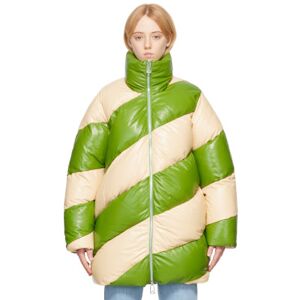 Bottega Veneta Blouson vert et jaune en cuir - XS - Publicité