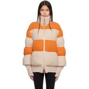 Moncler Genius Blouson matelassé orange et beige rembourré en duvet - S - Publicité