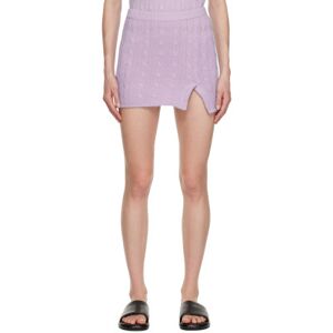 Filippa K Mini-jupe mauve en tricot câblé - M - Publicité