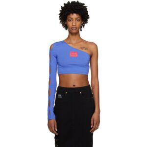 Versace Jeans Couture T-shirt à manches longues bleu à épaule unique - IT 50 - Publicité