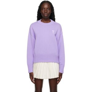 AMI Paris Pull mauve à logo Ami de cœur exclusif à SSENSE - S - Publicité