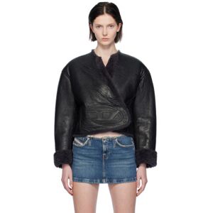 Diesel Blouson L-Shear noir en cuir - IT 38 - Publicité