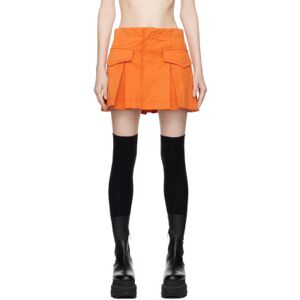 sacai Jupe-short orange en suède synthétique à assemblage portefeuille - 0 - Publicité