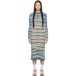 The Elder Statesman Robe midi bleue à motif tie-dye - S - Publicité