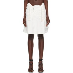 Ottolinger Mini-jupe blanche en denim à bords effilochés - L - Publicité