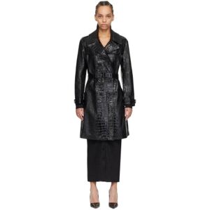 TOM FORD Trench noir en cuir gaufré façon croco - IT 36 - Publicité