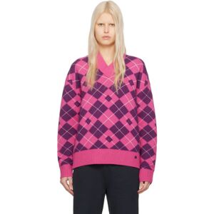 Acne Studios Pull rose et mauve à motif argyle - XXS - Publicité