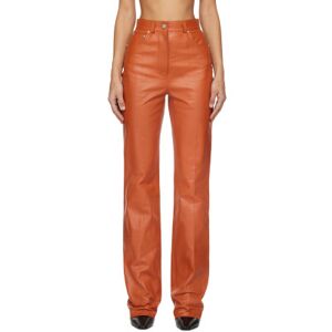 Ferragamo Pantalon orange en cuir à cinq poches - IT 38 - Publicité