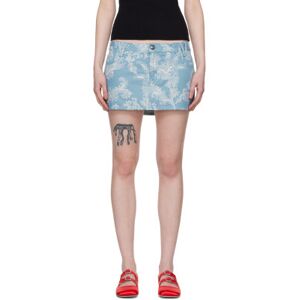 Vivienne Westwood Mini-jupe bleu et blanc cassé à motif graphique - WAIST US 29 - Publicité