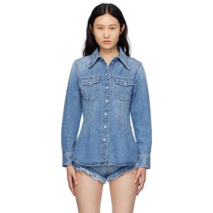 Chloé Chemise bleue en denim à pinces - FR 36 - Publicité