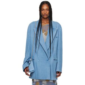 Dries Van Noten Veston surdimensionné bleu en denim - L - Publicité