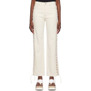 Stella McCartney Jean blanc cassé à ornements lacés - WAIST US 25 - Publicité