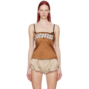 Meryll Rogge Camisole brune à appliqués à ornements facettés - FR 34 - Publicité