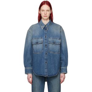 KHAITE Chemise Mahmet bleu marine en denim - S - Publicité