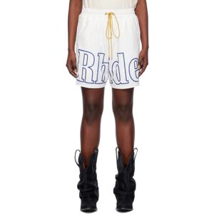 Rhude Short blanc à logo imprimé - M - Publicité