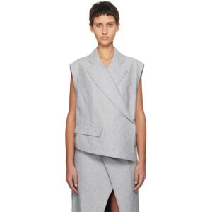 REMAIN Birger Christensen Gilet droit asymétrique gris - FR 34 - Publicité