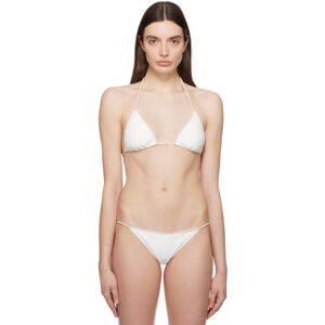 La Perla Haut de bikini blanc à motif à logo - XL - Publicité