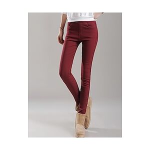 Femme Legging Taille haute Toute la longueur Rouge bordeaux Automne Lightinthebox