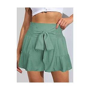 Femme Short Polyester Plein Vert Menthe basique Taille haute Court Casual Quotidien Fin de semaine Eté Printemps Lightinthebox - Publicité