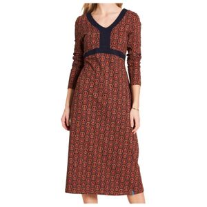 - Women's Tailliertes Jersey-Kleid - Robe taille XS, brun/rouge