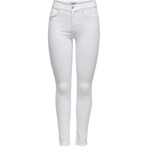 Only ONLBLUSH Mid SK AK RAW DNM REA1467 Noos Jeans, Femme, Skinny, Blanc, M / 34L - Publicité