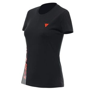 Dainese T-Shirt Logo Lady, T-Shirt Moto, Femme, Noir/Rouge Fluo, M - Publicité