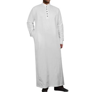 YAOHUOLE Djellaba Homme Grande Taille Robe Arabe pour Kaftan Abaya Homme Blanc 3XL - Publicité