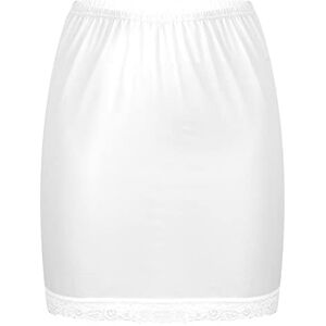 IEFIEL Femme Dame Jupon Crinoline Dentelle Coton Jupon Rockabilly Petticoat Femme sous Jupe Hanche Mariage Fête Jupette Bal Danse Jupon Underwear Blanc A Taille Unique - Publicité