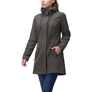 33,000ft Veste de pluie Softshell légère et imperméable pour femme Veste fonctionnelle Veste de transition Coupe-vent Respirant Avec capuche Manteau de pluie pour l'extérieur Gris, S - Publicité