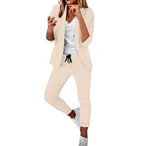 Generic Tailleur Femme 2 PièCes Slim Couleur Unie Mode Blazer Chic et Elegant Manche Longue Col Revers Veste Manteau Ensemble Travail Pantalon Costumes Ensemble Pantalon Taille Haute - Publicité