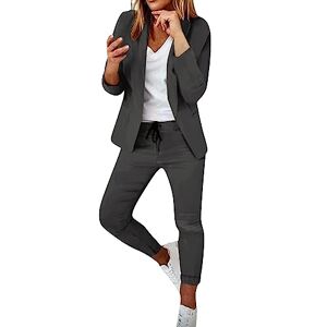 Generic Tailleur Femme 2 PièCes Slim Couleur Unie Mode Blazer Chic et Elegant Manche Longue Col Revers Veste Manteau Ensemble Travail Pantalon Costumes Ensemble Pantalon Taille Haute - Publicité