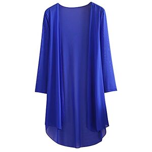 IEFIEL Boléro Femme Cardigan T-Shirt Chemisier A Manches Longue Tulle Mousseline pour Robe Gilet Pantalon Soirée Cérémonie Grande Taille Royal Bleu XL - Publicité